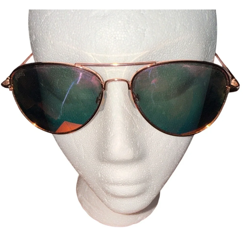 Pugs Gear M10 Aviator Sunglasses Rose Gold Mirrored Lens‎ Pilot Shades Vacation